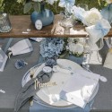 Etiquettes baptême bleu orage blanc or