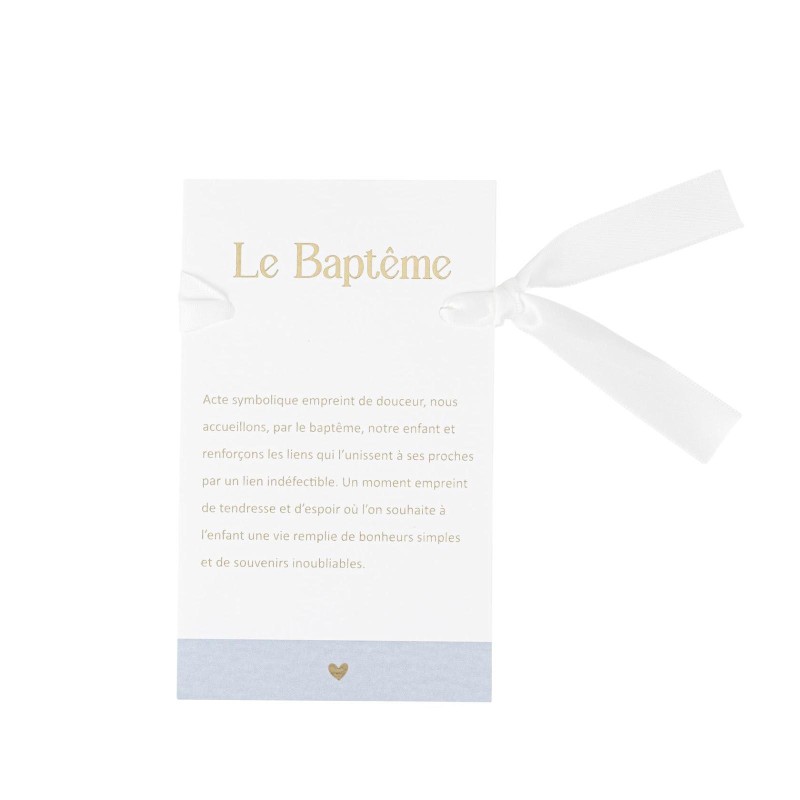 Cartes bapteme bleu orage blanc or