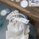 Etiquettes merci bleu orage blanc or ruban