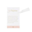 Cartes baptême rose blanc or