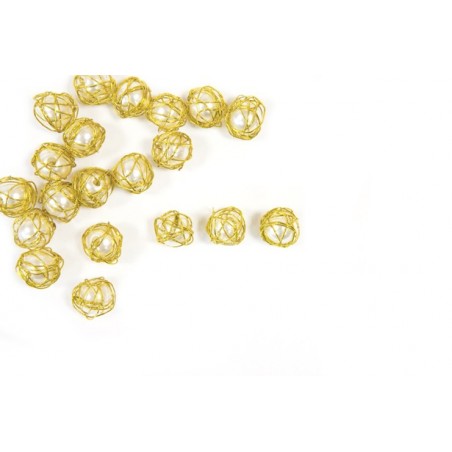 Déco de table perles-dorées (x 20)