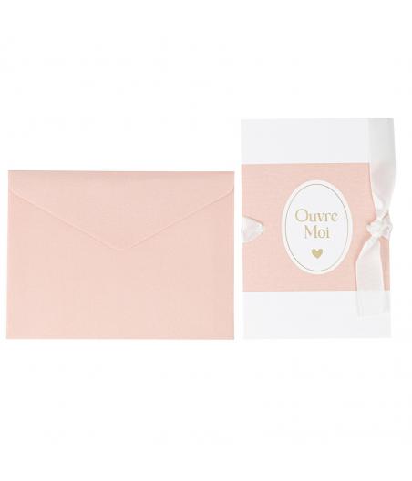 cartes demande parrain marraine bapteme rose blanc or