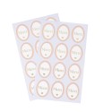 stickers merci bapteme rose blanc or