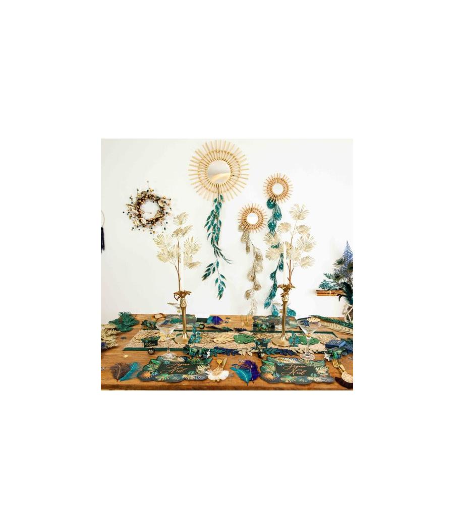 6 Plumes Ethnique Bleu Paon