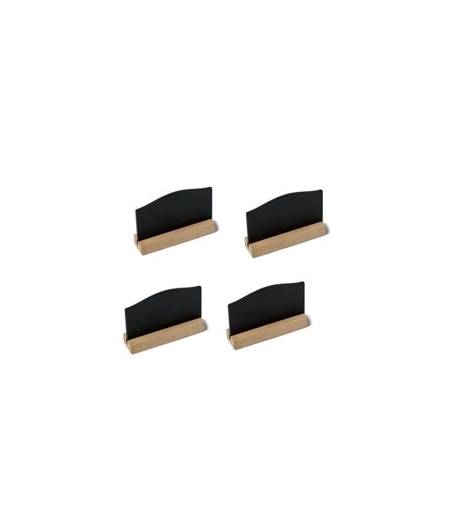 4 Ardoises sur Socle Bois et Noir