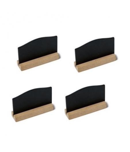 4 Ardoises sur Socle Bois et Noir