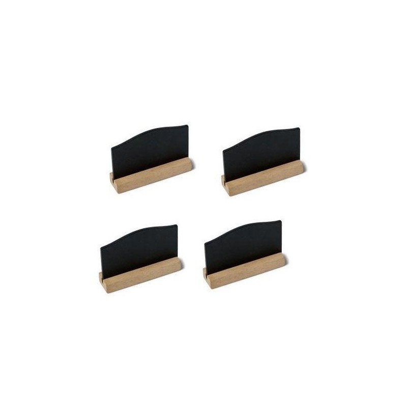 4 Ardoises sur Socle Bois et Noir