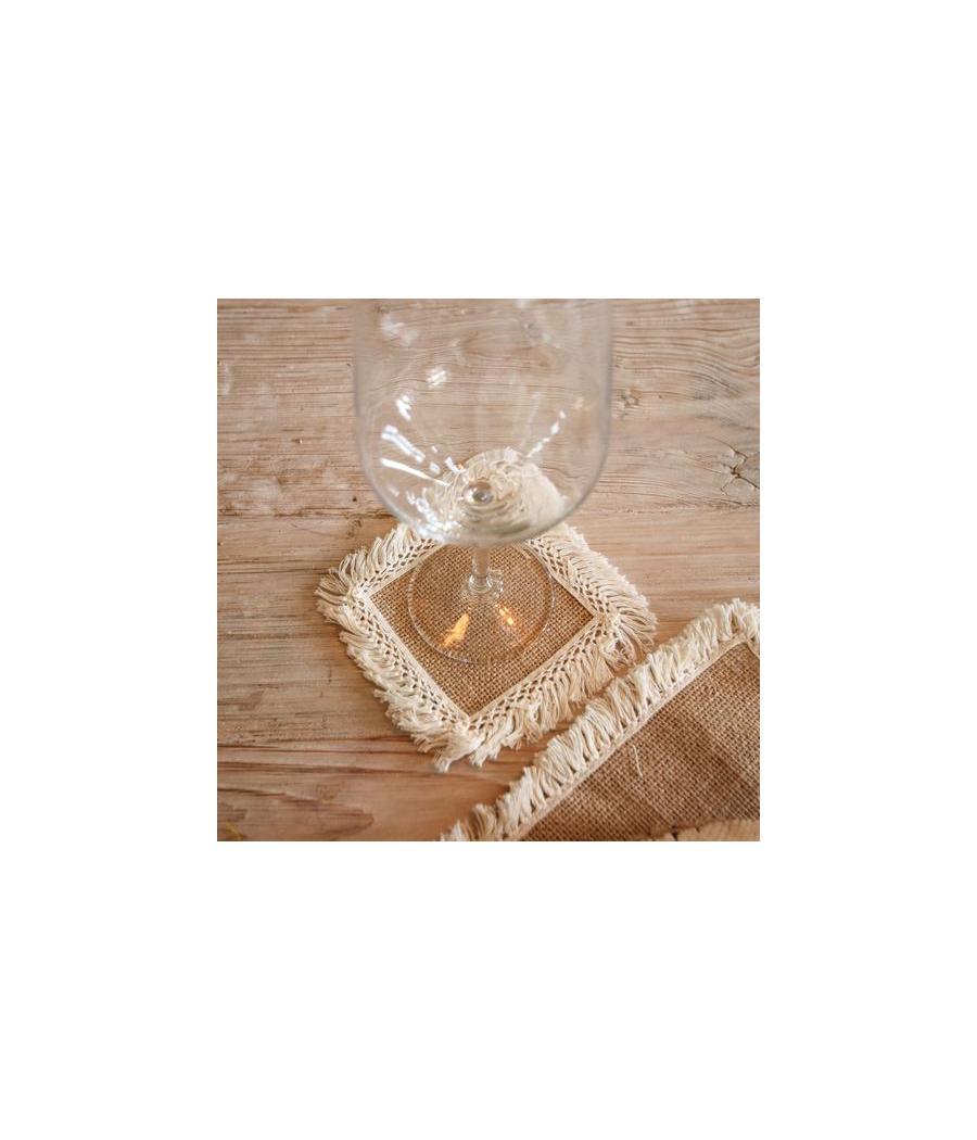6 Napperons Jute et Franges