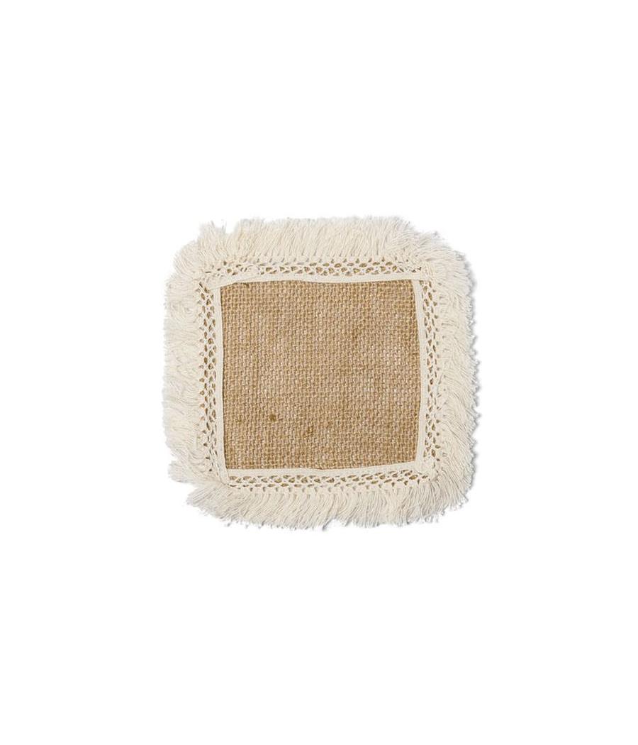 6 Napperons Jute et Franges