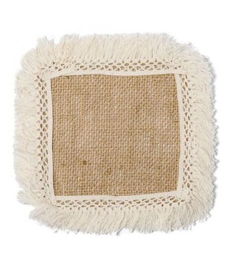 6 Napperons Jute et Franges